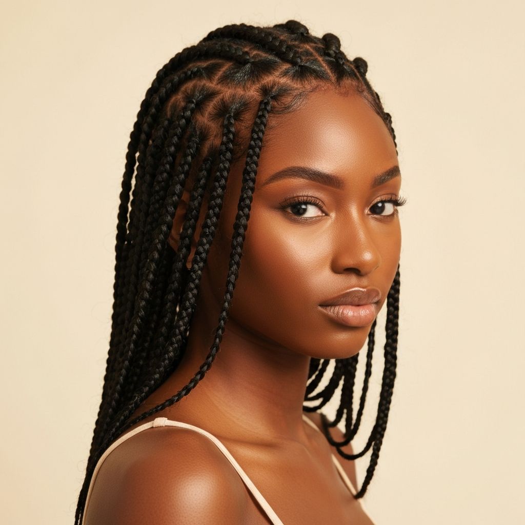Knotless braids style
