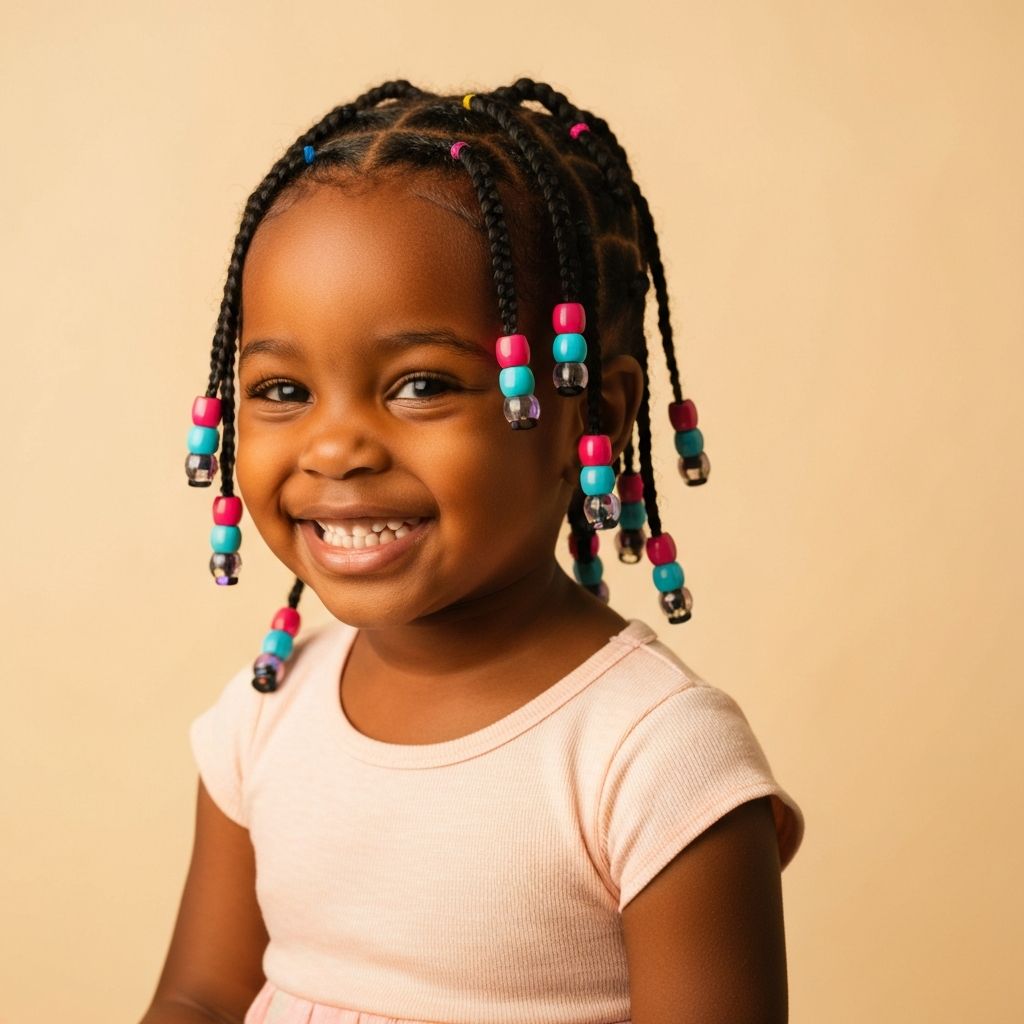 Kids braids with beads